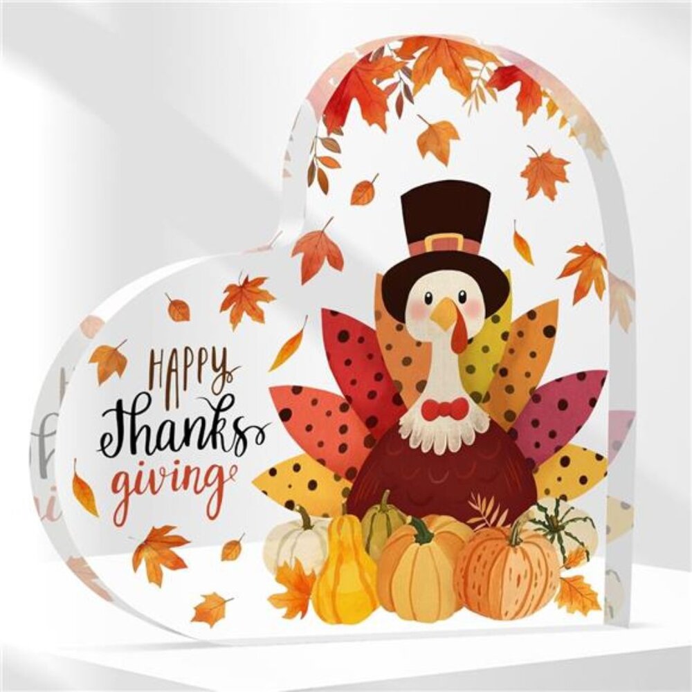 New Thanksgiving Home Decorations‎ 3.9 Inch Thanksgiving Plaque Acrylic